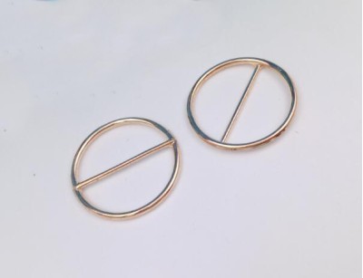 ZJ    金屬圓形實心三檔扣  腰帶扣  日字扣 45度照